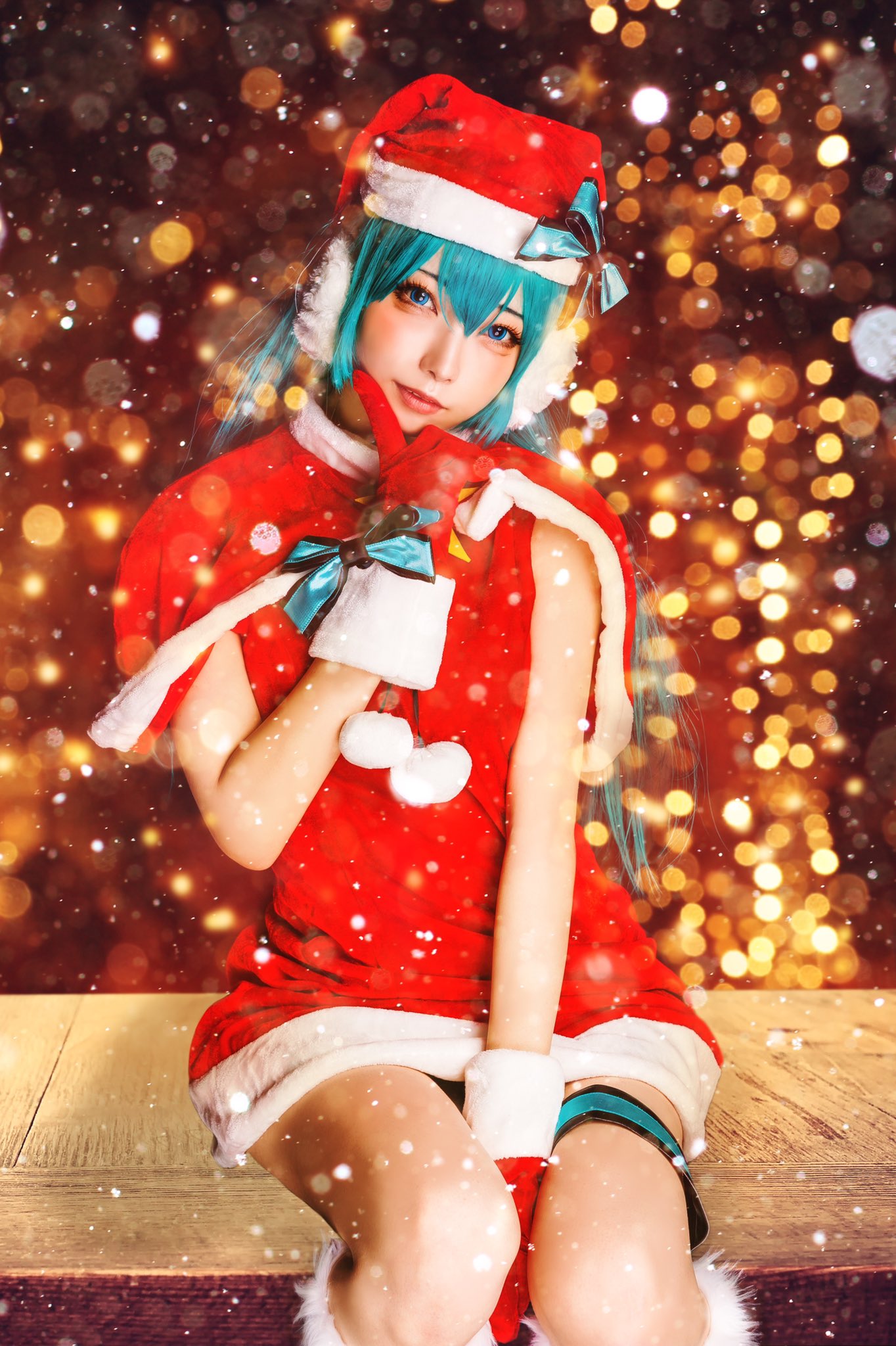 画像,【コスプレ】ミクサンタがやってきた！🎅🏻💙🎄✨Merry X'mas✨🎄photo(@karen_miki39 ) https://t.co/vuWG…