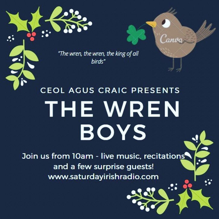 DONNAOMUSIC1's tweet photo. Can’t wait to perform live on Sat!  @ceolaguscraic1 🎄#ststephensday #thewren #livemusic #irishradio #ceolaguscraic #chats #canadianirish https://t.co/BFmXSjymIG