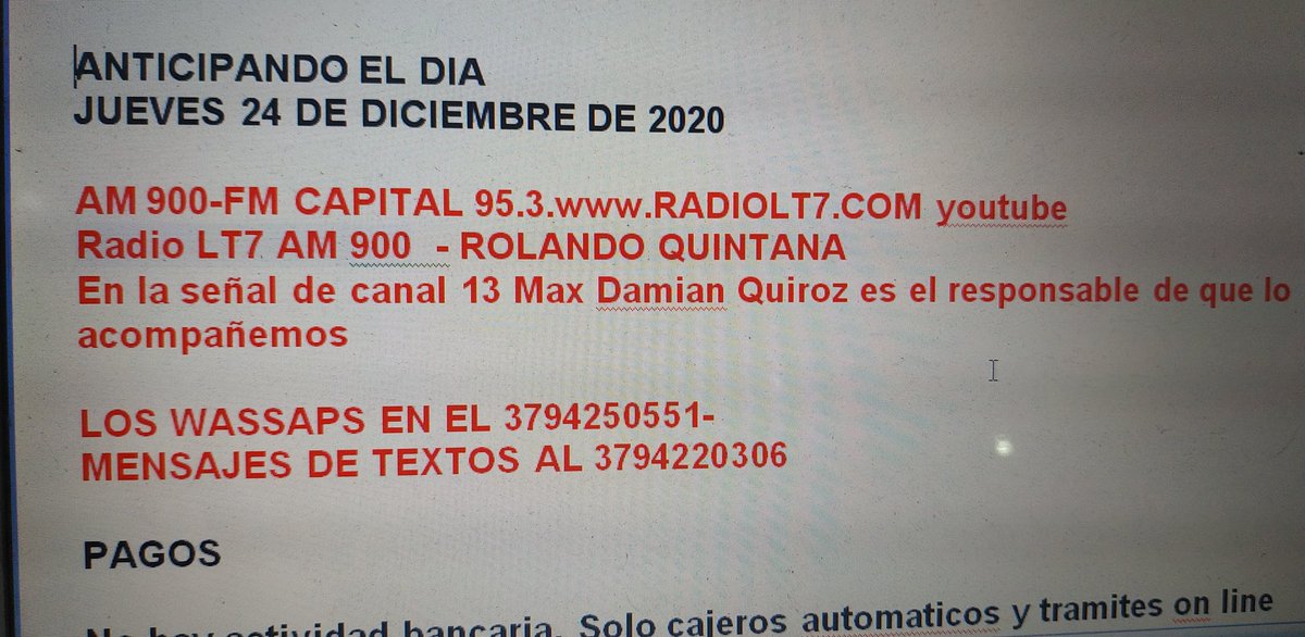 Minsaurralde70's tweet photo. #Nochebuena compartiendo desde temprano la señal de @RadioLT7 @CAPITAL953 y Canal 13 Max en esta propuesta a distancia de "Anticipando el Día". https://t.co/675hSUt2qL