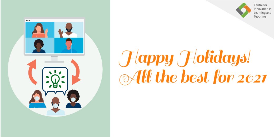 CILT_UCT's tweet photo. We wish all our colleagues and friends at @UCT_news and beyond a safe, healthy and joyful festive break. We look forward to working with you in 2021. https://t.co/OvnFvZDqxc