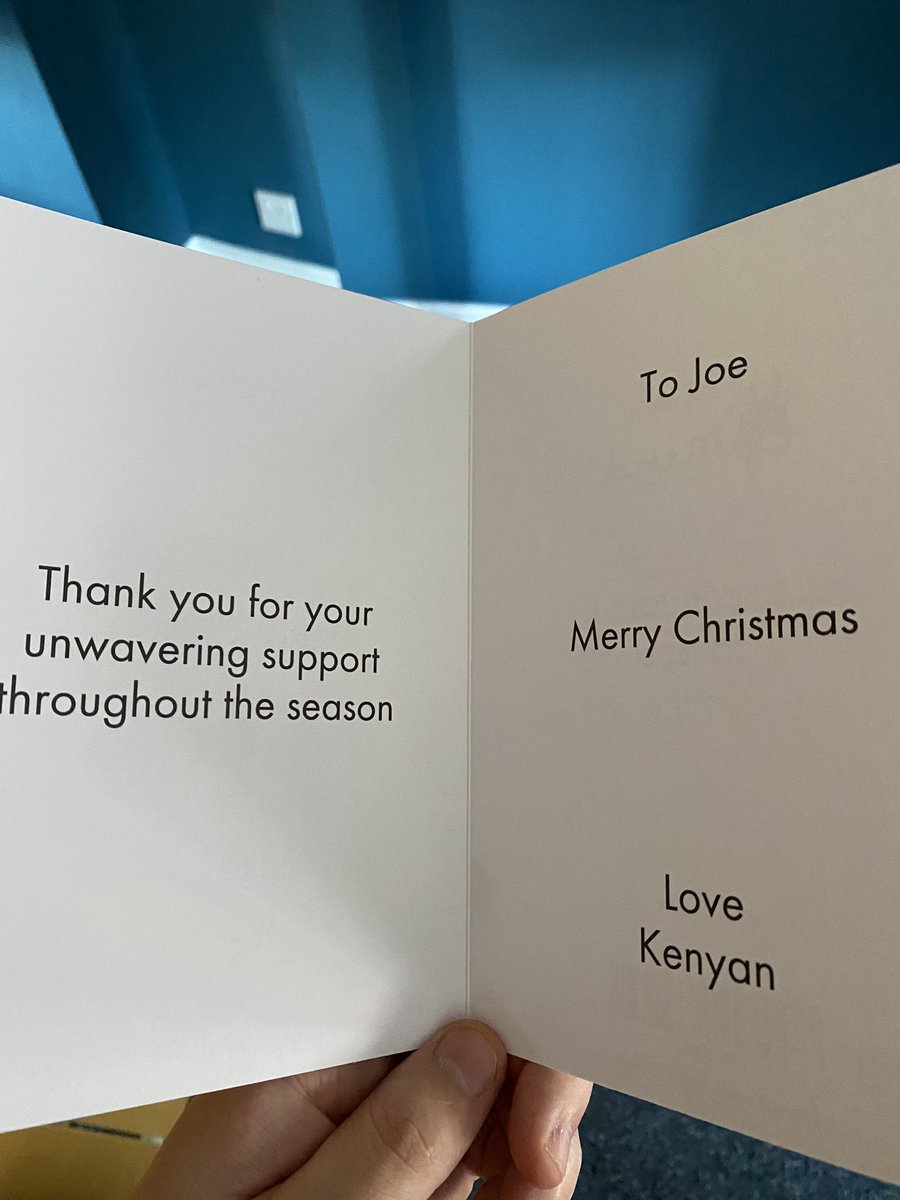JoseffHenson's tweet photo. @KDx32 Merry Christmas to you too Kenyan, thanks for the card 🎄 we’ve had an up and down year in Fantasy football but you’ve spearheaded my team to a respectable 8th place #2021IsOurYear https://t.co/bYTwX8IwNN