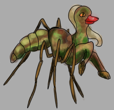 CW: Bug/Spider creature

On this eve of festivities, please keep an eye out for Geoff. He is once again wandering the desert trying to steal food, small children and christmas cards. Do not believe his insistence that he is Rudolph the Red Nose Reindeer. Report sightings to 911.