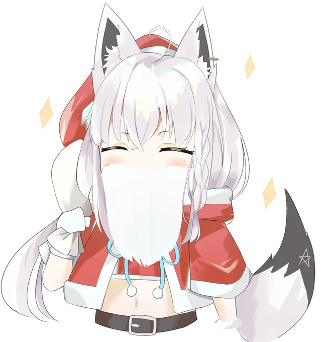 白上サンタ?  #絵フブキ 