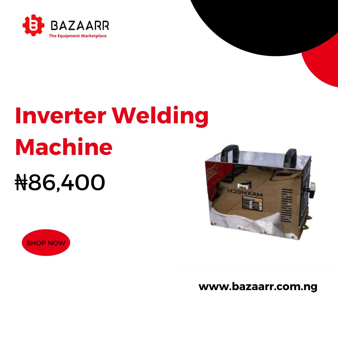 BazaarrNigeria's tweet photo. Now Available! Inverter Welding Machine from just ₦86,400 (Maxmek 200A -500A). For more equipment in the oil and gas, marine or construction industries visit https://t.co/Dh0Itx4tTi. 

#oilandgas #equipment https://t.co/AmB5TBwiJf