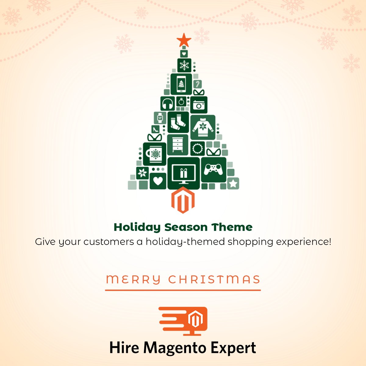 Holiday Season Theme
Give your customers a holiday-themed shopping experience!

#merrychristmas #christmastime #Ecommerce #HireMagentoExperts