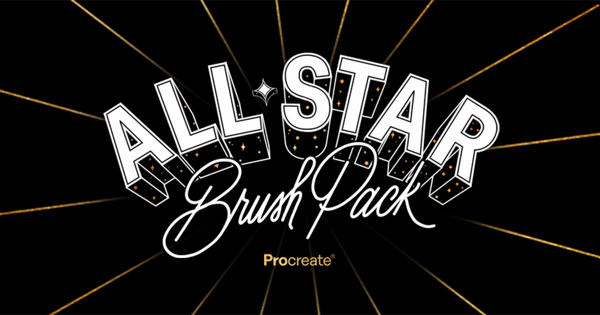 A holiday gift from us to you - the #Procreate All Star Brush Pack! ✨ 12 brushes from some of the best Brush Authors around, free to download. Happy Holidays! 🤩Procreate.art/all-star