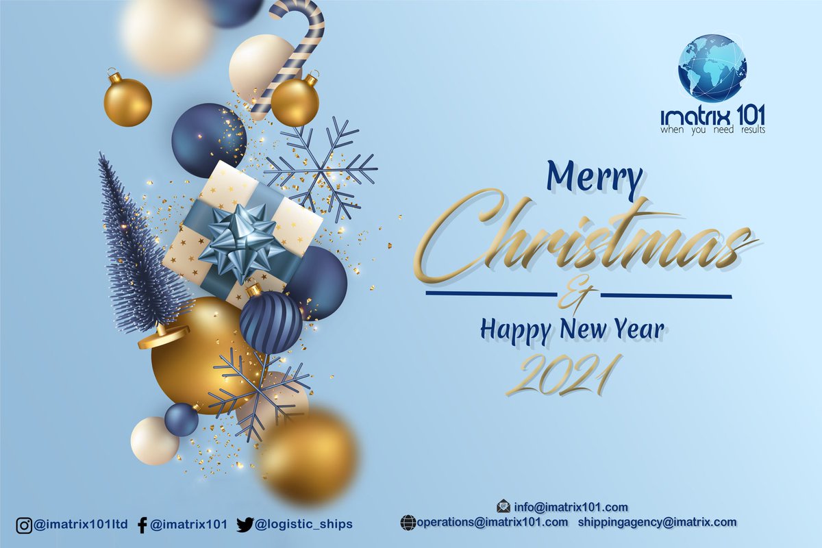 logistic_ships's tweet photo. Seasons greetings! All of us here at @logistic_ships want to wish you a Merry Christmas and Happy 2021.
#imatrix101 #christmas #merrychristmas #seasongreetings #happynewyear #newyear #logistics https://t.co/jkHGrEiVdW