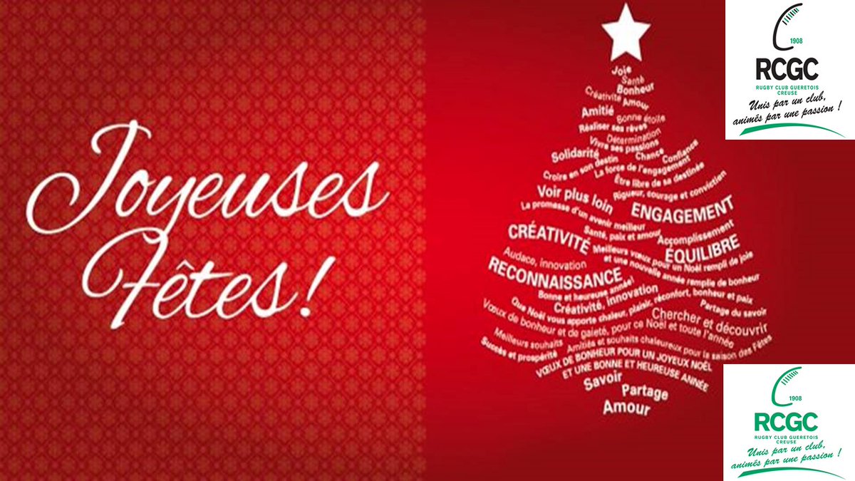 Le RCGC souhaite de bonnes fêtes de fin d'année à ses licenciés, partenaires et supporters.