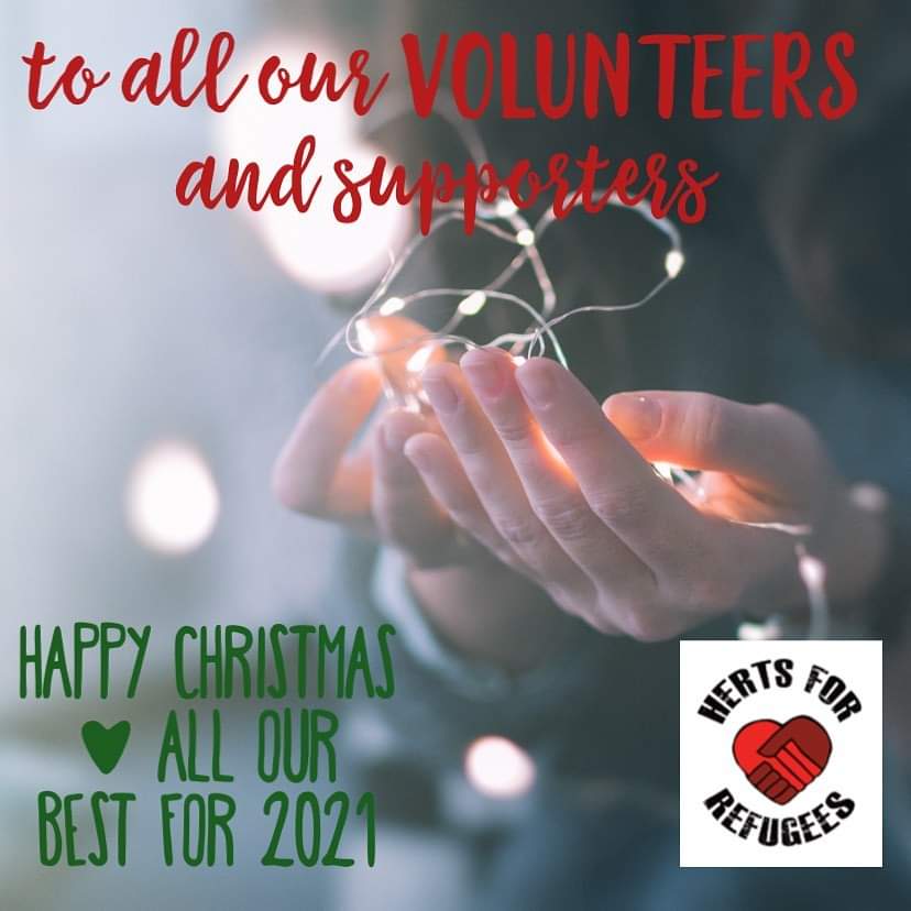 "HAPPY CHRISTMAS" to all our supporters and volunteers. Thank you for all you do and we wish you a safe and restful Christmas. To our supporters who do not celebrate Christmas we send you Season’s Greetings.  Whatever your faith, we thank you for your generosity and humanity.