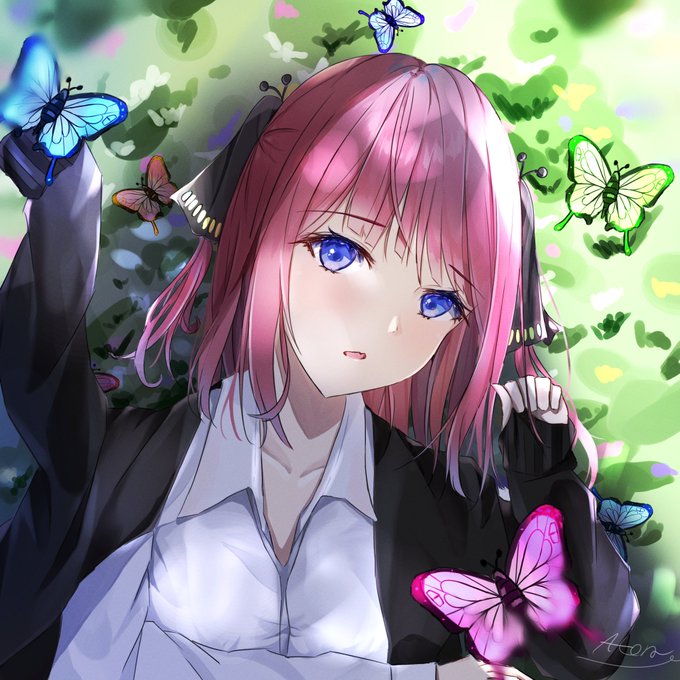 A-toraさんがTwitterに投稿した中野二乃(五等分の花嫁)のイラスト。