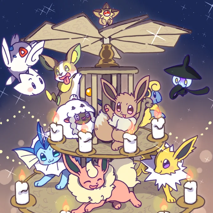 #クリスマスイブだしクリスマスイーブイ描こうぜ わぁぁぁぁい楽しそうなタグがあるから描くぅぅぅぅぅぅ 
