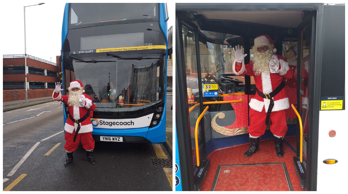 StagecoachSE's tweet photo. Let us know if you spot Santa (or Santa's little helpers) behind the wheel of a bus - and make sure to snap a photo! Tweet us using #SantaBusDriver and you could win one week's free bus travel. Competition closes at 3PM. Happy snapping! π
π https://t.co/ndkRHLsjzr