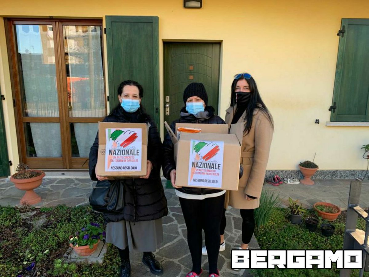 LaReteNazionale's tweet photo. La consegna dei pacchi alimentari a: #Bergamo, #Gerenzano, #Cesate https://t.co/i42fXPpwER