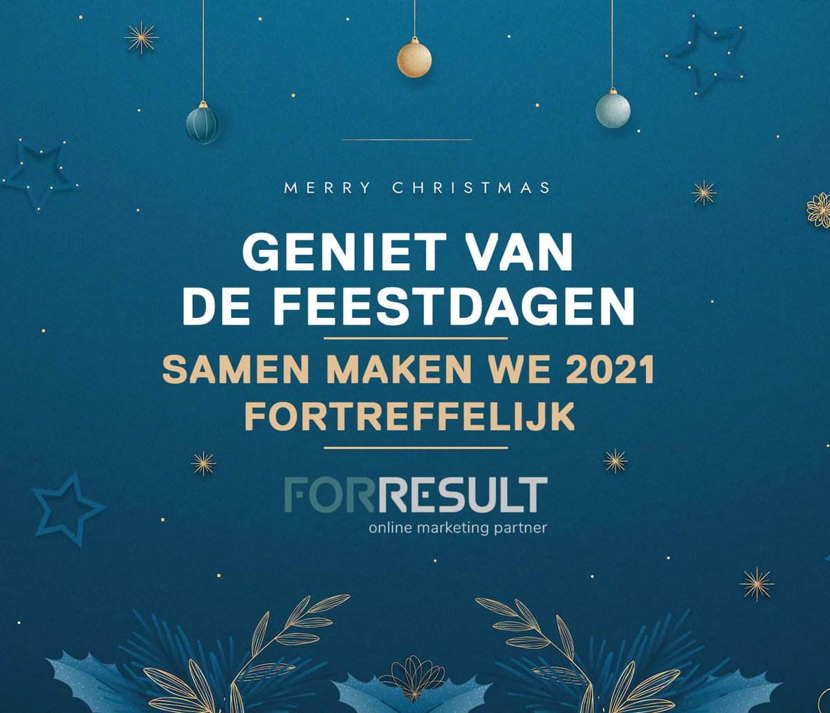 forresult's tweet image. Wij zijn klaar met 2020. We zijn klaar voor 2021!
Geniet van de laatste dagen. Samen maken we 2021 ForTreffelijk 🎉