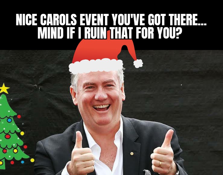 Eddie Maguire helping Channel 9 to ruin the only program he didn't feature on. #carols #CarolsByCandlelight #carolsinthedomain #CarolsAtHome