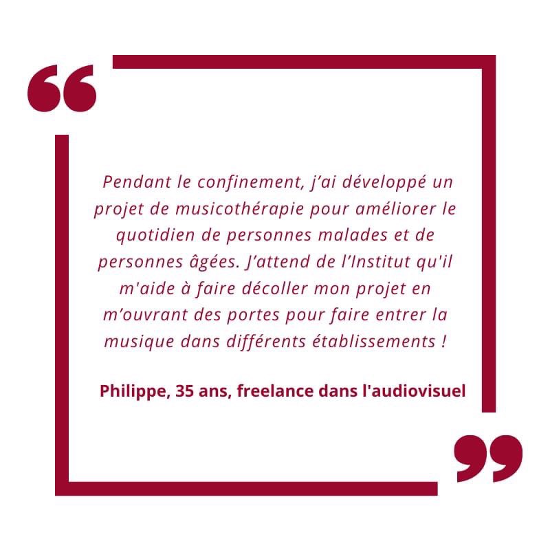 Pour soutenir le programme d’accompagnement de l’Institut de l’Engagement et aider des lauréats
comme Philippe à faire décoller leur projet, cliquez ici urlz.fr/cig8 🌟
En plus, votre don est
déductible de 66% de votre impôt sur le revenu 🤩