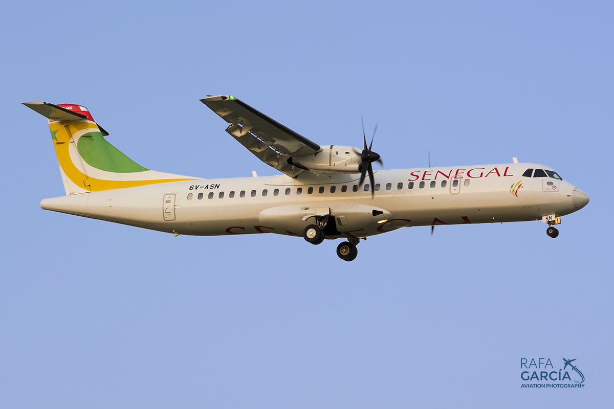 rafagarnav's tweet photo. Vuelo de entrega de este @ATRaircraft  de @airsenegal desde Toulouse con escala corta en Málaga. Delivery flight from Toulouse with a short scale in Málaga. #AvGeek #aviationphotography #aviationlovers #airsenegal https://t.co/japctztQlZ