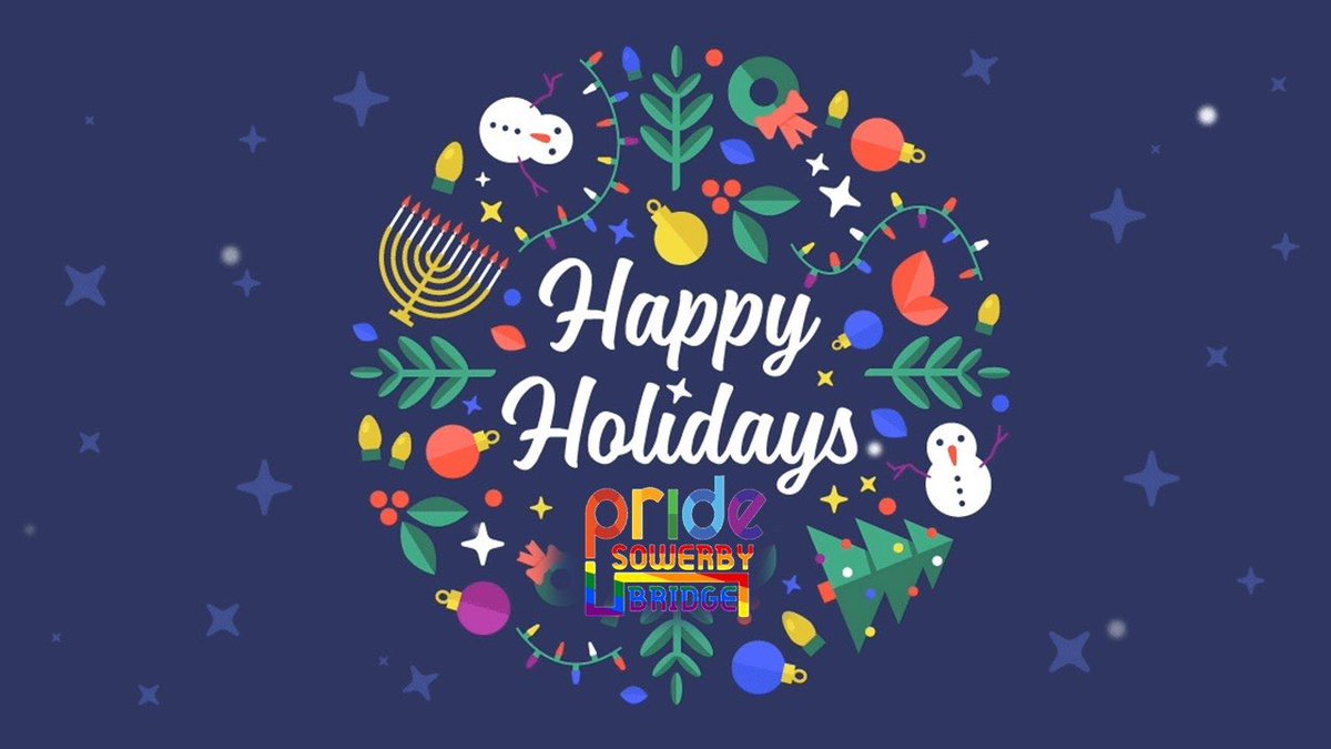 Happy Holidays! From the Sowerby Bridge Pride committee. ❄️🎄🎊🎉
#happyholidays￼ #gay #lesbian #bisexaual #pansexaual #asexual #transgender #nonbianary #pride #sowerbybridgepride