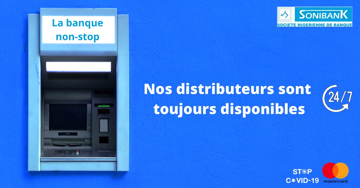privacy_socash's tweet photo. 🔵🟢🟠Pour vos opérations de retrait par carte bancaire #Bukata #Asusu #Socash (Carte de créditArgent avec des ailes), nos GAB sont toujours disponibles et des distributeurs de gel hydroalcoolique ont été mis à votre disposition. 

#reussiravecvous
#StopCOVID19 https://t.co/3kaSyuXHlW