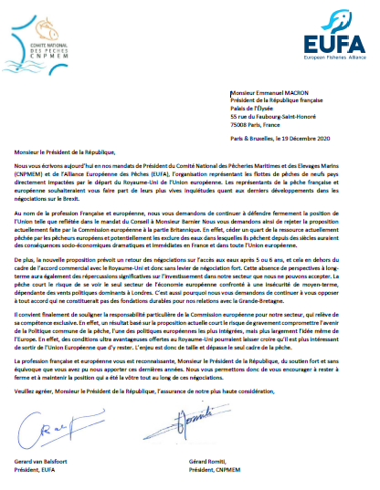 Samedi dernier, <a href="/EufaFisheries/">EUFisheriesAlliance</a> qui représente les pêcheurs de 9 pays côtiers UE écrit aux chefs d'Etat (ici Macron) pr s'opposer au compromis -25% dts 🐟 ds eaux UK en 5/6 ans

Surtout, elle indique qu'une telle offre "pourrait laisser croire qu'il est plus intéressant...

1/