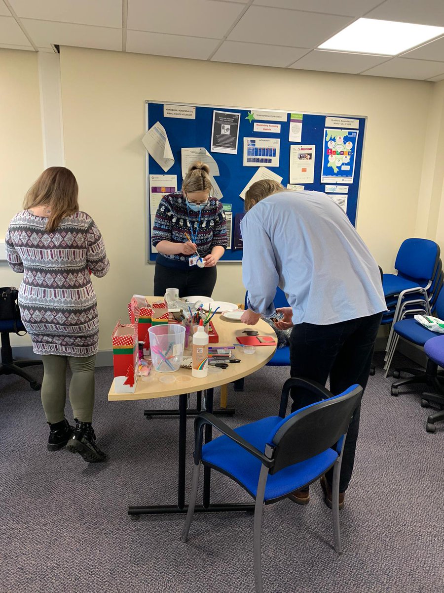 o_tweeters's tweet photo. Our OTs at Accrington got the CMHT into the Christmas spirit with a morning of Christmas crafts as part of our wellbeing monthly event. Lovely work guys 🎅🏻🤶🏻 https://t.co/MXs7ZDFtNL