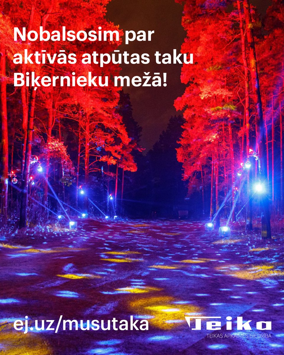 SveikaTeika's tweet photo. Kamēr gaidām krāšņās Gaismas takas atgriešanos, nobalso, lūdzu, par Biķernieku meža Aktīvās atpūtas taku!
Līdz 27. decembrim varam balsot un sagādāt sev un citiem dāvanu, kas priecēs ikdienā!
https://t.co/6wBlcGq6k3

#rotārīgu #sveikateika https://t.co/IXVFYhXHsY