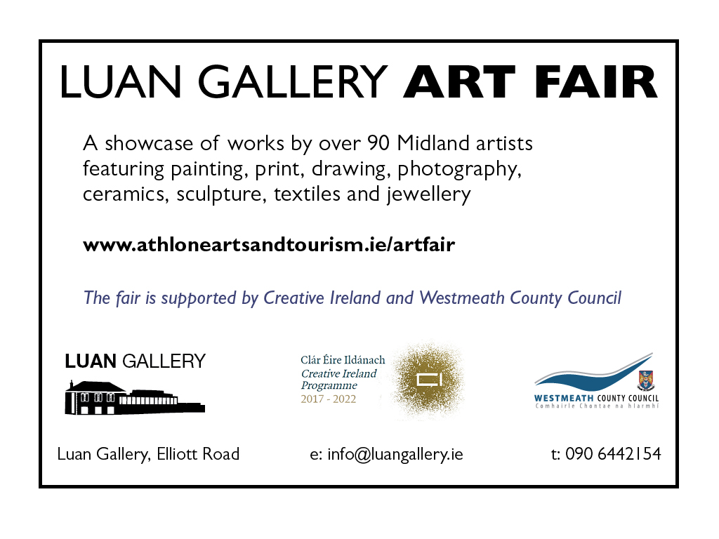 For those of you that didn’t make it in to visit Luan Gallery this week, we have put together a short production of our current Art Fair.

Luan Gallery Art Fair is supported by Creative Ireland and Westmeath County Council

youtu.be/x4460PR3ZOA