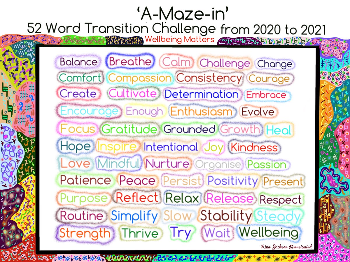 Positivity and wellbeing are the specialty of  @musicmind. Her A-Maze-In challenge offers lots of lovely affirmations as we move into the new year.