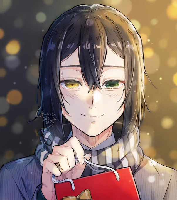 「プレゼント、同じお店の…!」
(got their gifts at the same store)

メリークリスマス!?? 