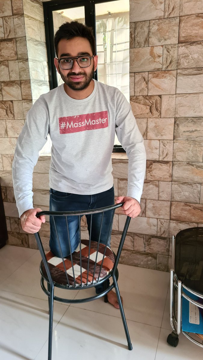 HimeshMankad's tweet photo. Such a cool birthday gift from @fenil_seta! He thinks am #MassMaster and hence the # on T Shirt. Hehehe 🤠 https://t.co/OiFML4waB9