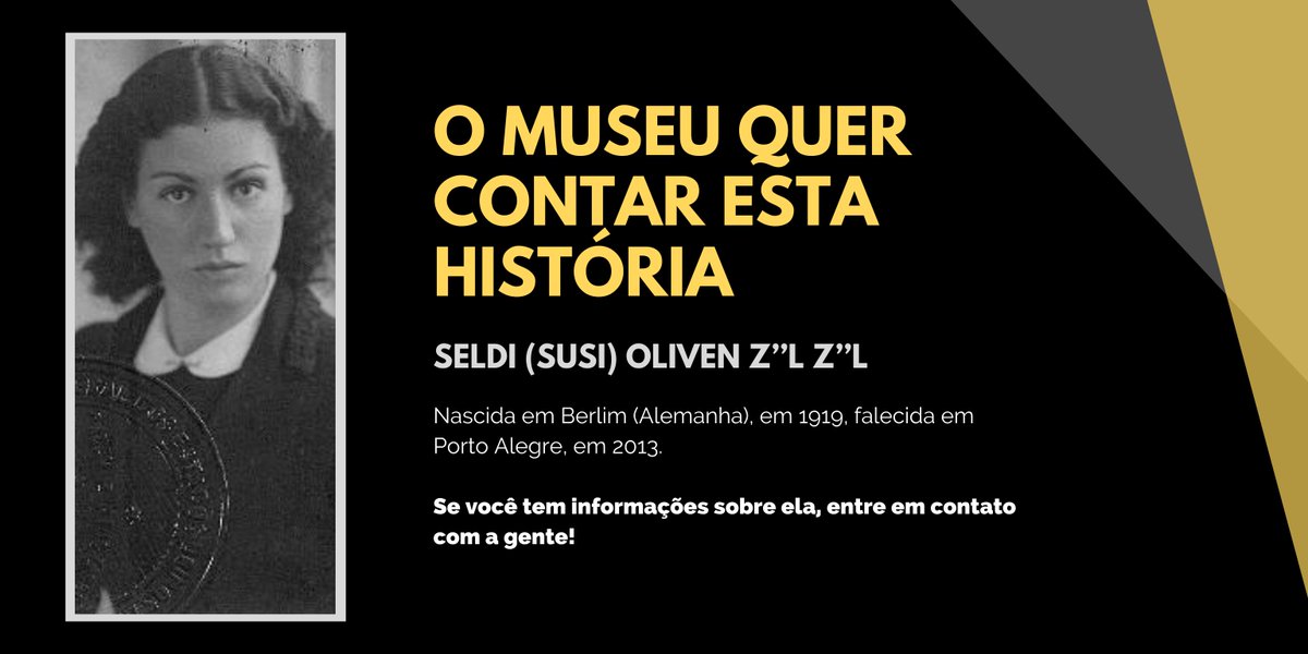 O Museu do Holocausto de Curitiba quer ajudar a família de Seldi a contar sua história.   
   
➡️ Caso você tenha alguma informação sobre ela, entre em contato com a gente pelo e-mail sobrevivente@museudoholocausto.org.br