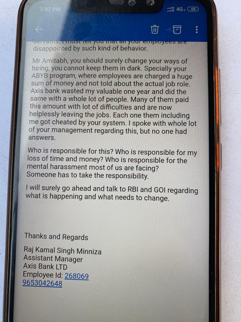 kunaltyagi574's tweet photo. ABYB - A DANGEROUS TRAP
One of ABYB students writes truth about ABYB before resignation... As I already face all these things, every single point written in this is true about ABYB .... Don't fall in this trap 🙏 #boycottABYB #boycottAxis https://t.co/o3hpi6Rj6w