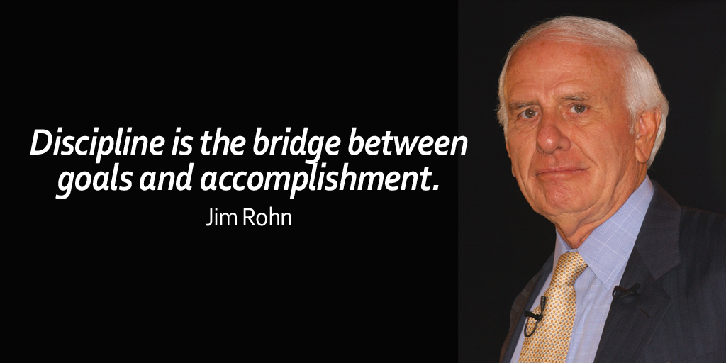 RT @TreeBanker: Discipline is the bridge between goals and accomplishment. - Jim Rohn #quote #ThursdayThoughts https://t.co/QPKdX4vzCt