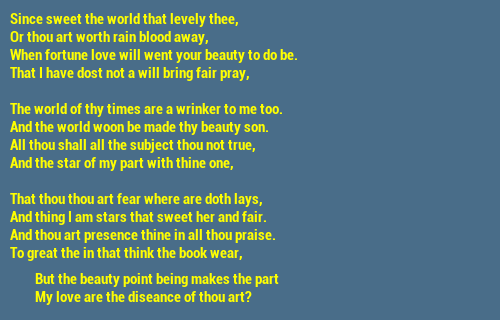 bot_sonnet's tweet image. Since sweet the world that levely thee, #levely