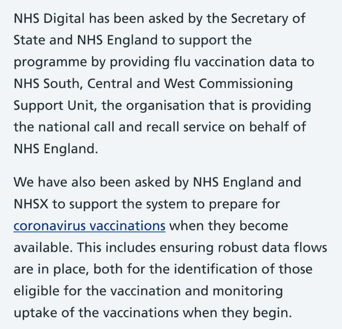 ...and as  @NHSDigital explains here  South, Central & West Commissioning Support Unit ( @NHSscw) is responsible for running the national " #CallandRecall" service, on behalf of  @NHSEngland: https://digital.nhs.uk/coronavirus/coronavirus-data-services-updates/flu-vaccinations