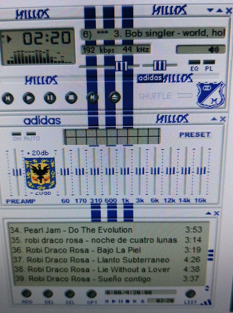 BrianLezmez's tweet image. Lo que acabo de instalar de un cd viejo jajaja. Winamp + Skin de Millos #Oldgeek #Winamp #Millos #Millonariosfc