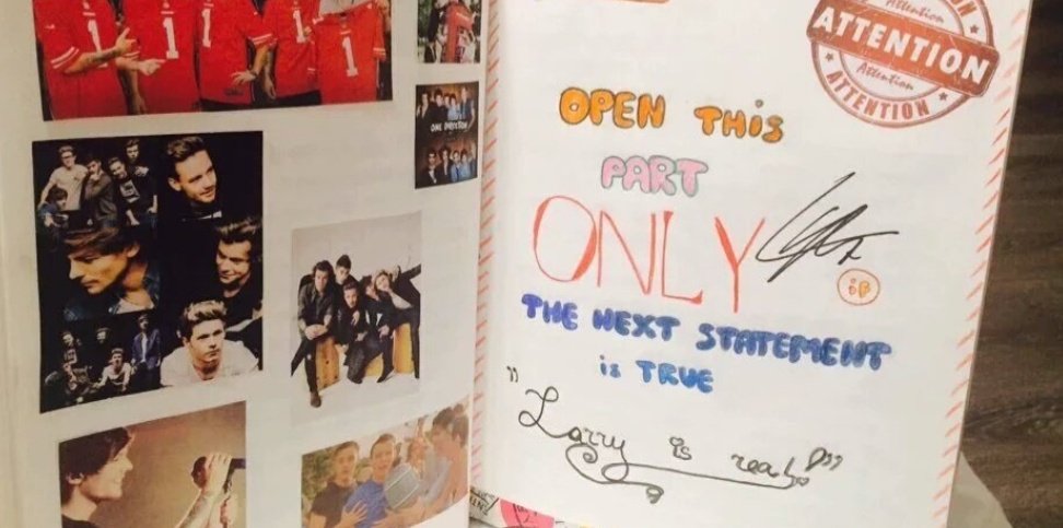 opening the larry part and giggling to each other.