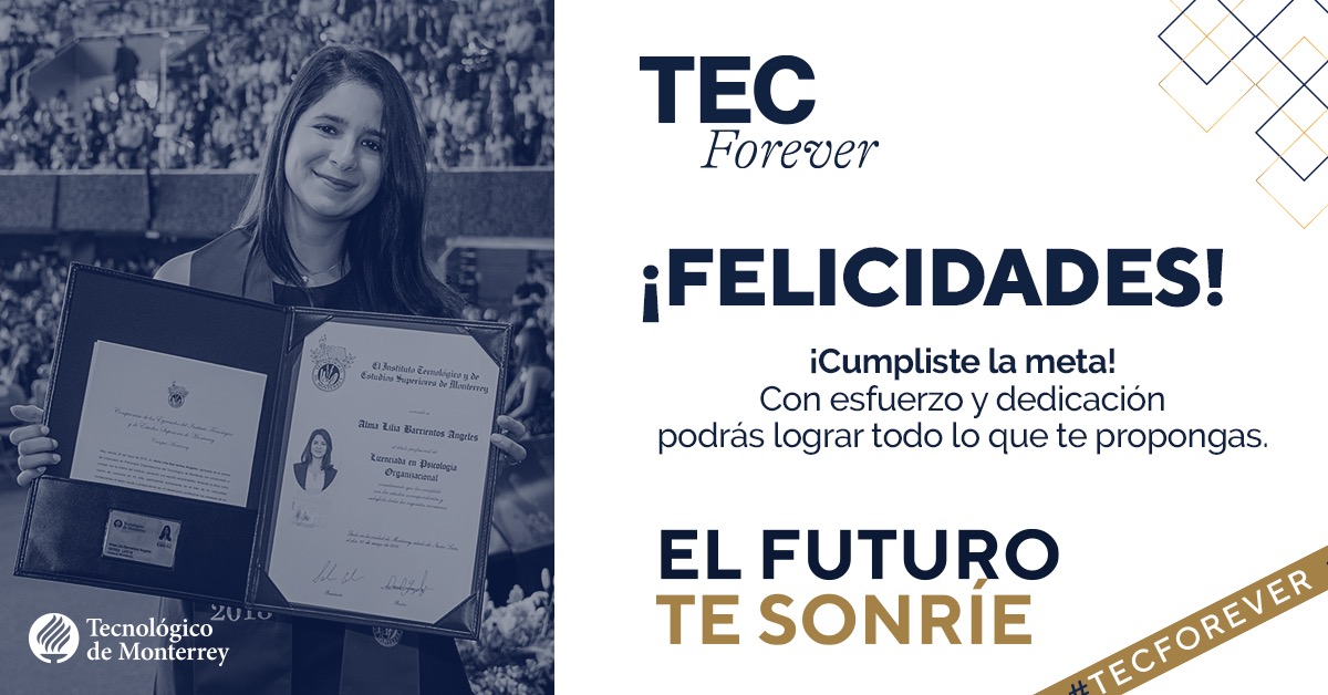 Muy orgulloso de nuestros y nuestras estudiantes que hoy culminan una gran etapa en sus vidas. Para todos en el <a href="/TecdeMonterrey/">Tecnológico de Monterrey</a> es una gran emoción verlos convertirse en profesionistas. Confiamos en que impactarán positivamente a nuestra sociedad. ¡Felicidades! #TecForever