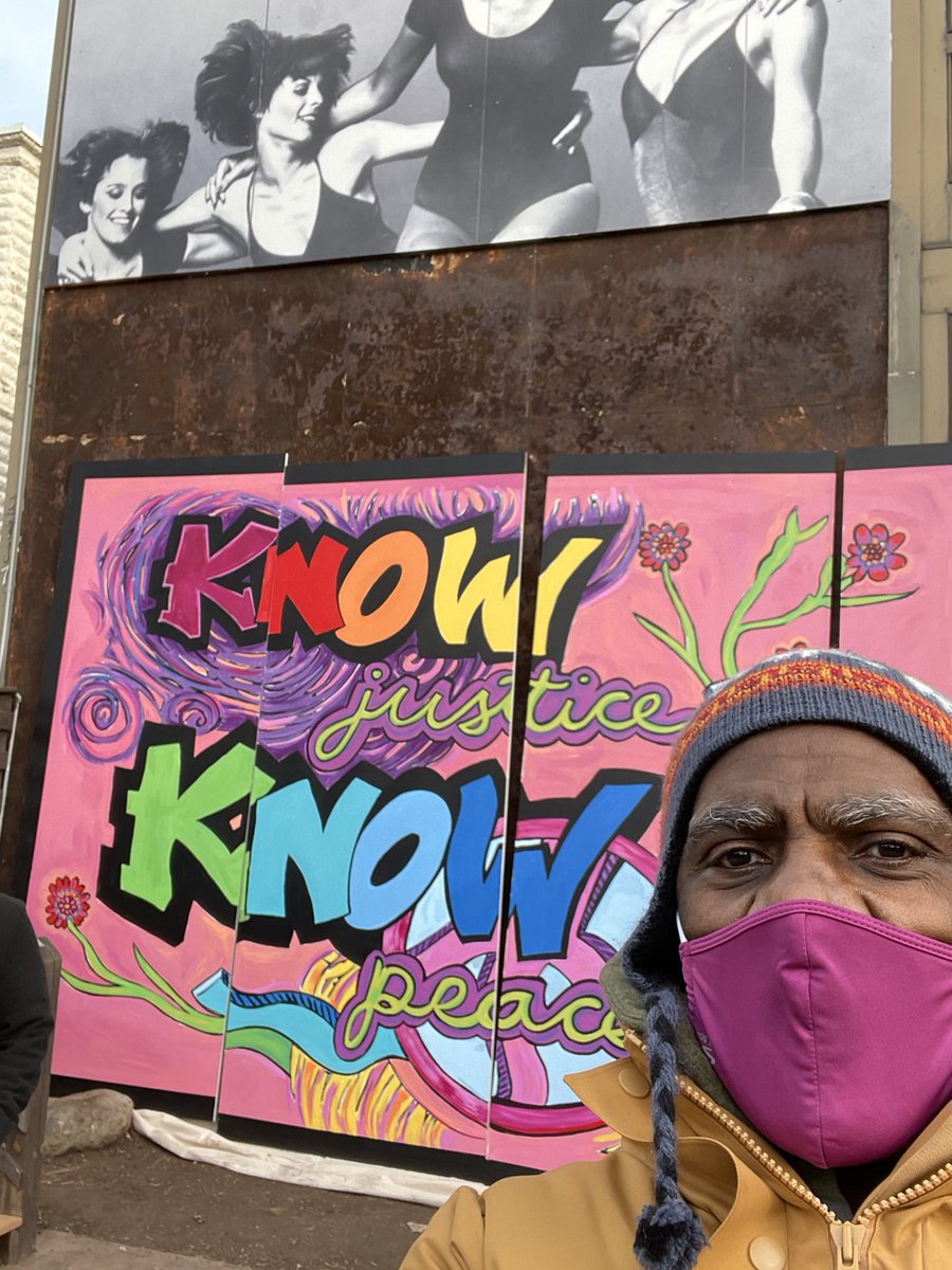 Know justice — Know peace  Mural designed by Justice Page Middle School art class students.  #knowjustice #knowpeace #jpmsrhinos ⁦<a href="/MPS_JusticePage/">Justice Page School</a>⁩ ⁦<a href="/cedarleaffy/">elissa cedarleaf</a>⁩