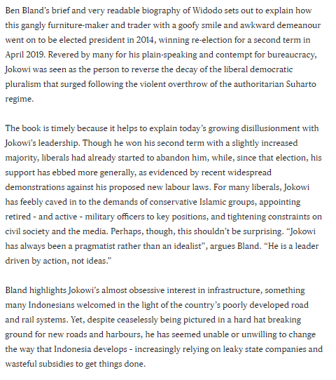 benjaminbland's tweet photo. "Timely" and "very readable", the book "helps to explain today’s growing disillusionment with Jokowi’s leadership"-@jagowriter's new review of Man of Contradictions for the Times Literary Supplement https://t.co/BSFsP4VNly https://t.co/XpWWth3T9V