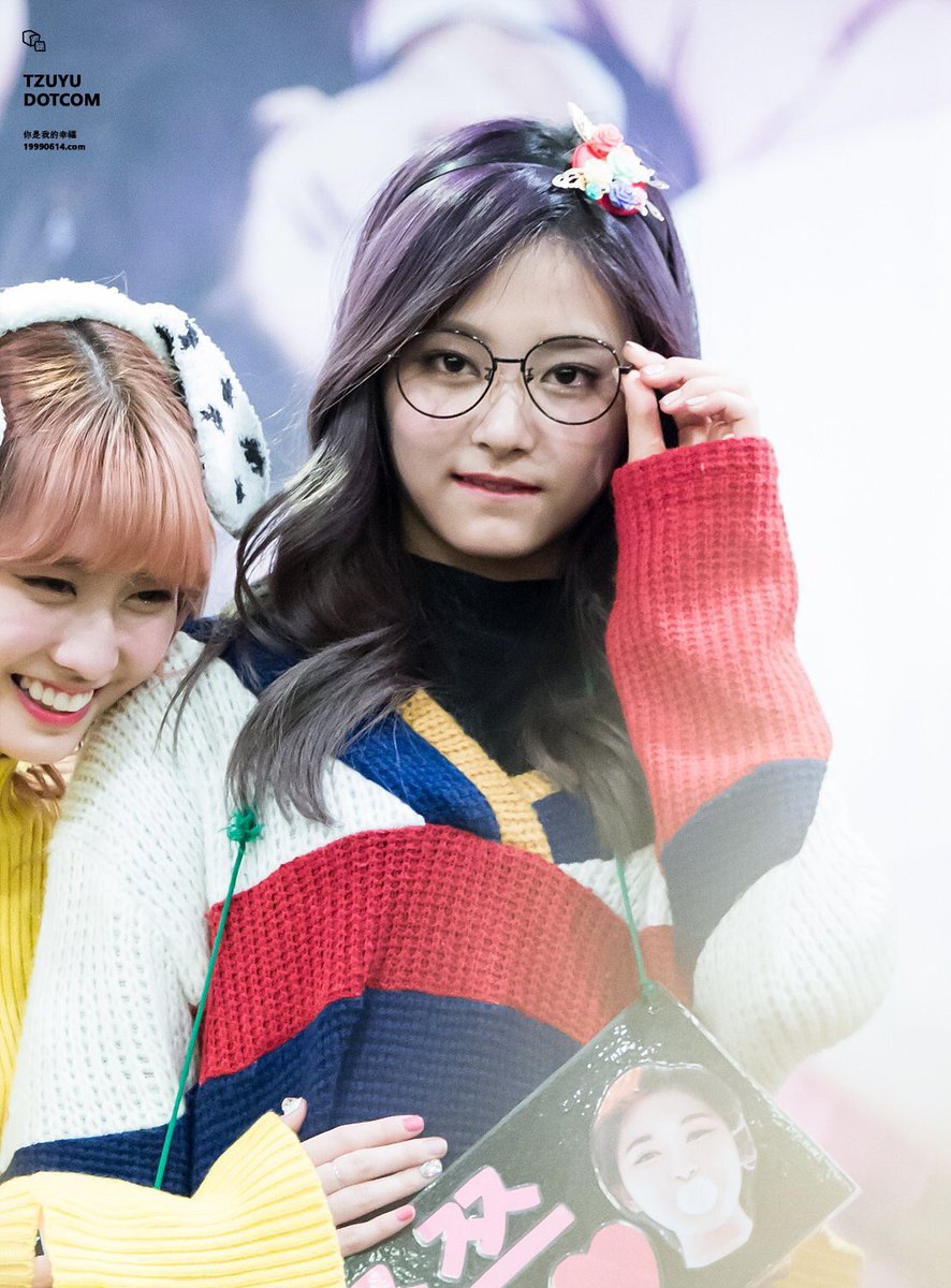 tzuyu in glasses; a thread