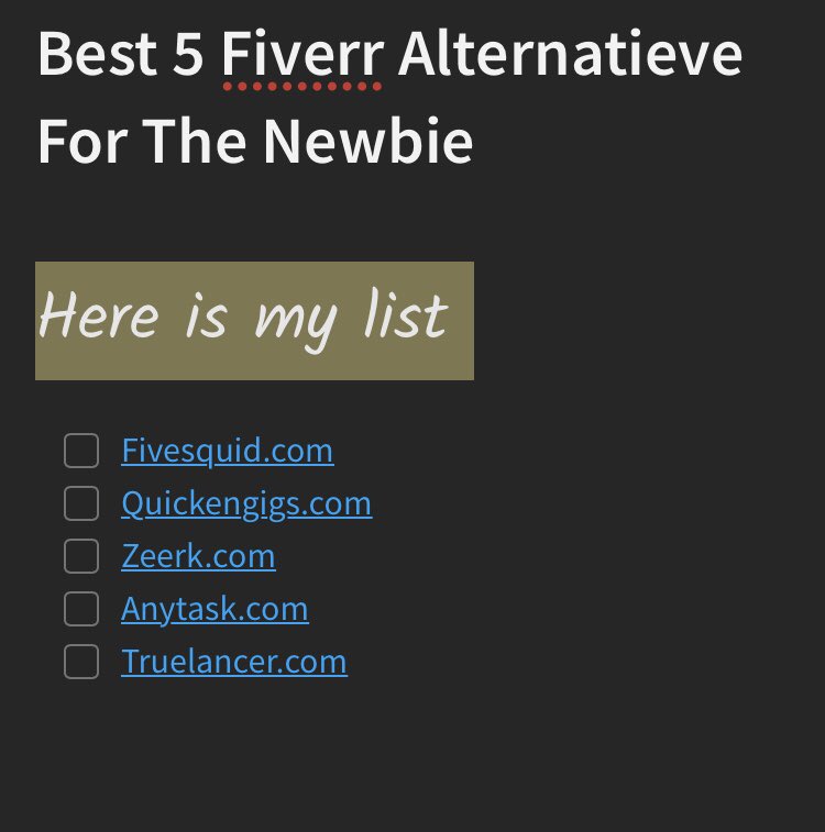 tipstechtut's tweet photo. Looking for Fiverr alternative websites for the Newbie? #fiverralternative #freelancing #creatgigs #fiverr_gig #fiverr #fivesquid https://t.co/x10y86N5mz