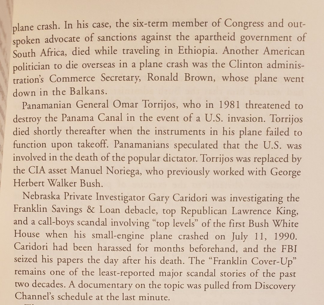 I digress.Some other possible assassinations via airplane, including one Mel Carnahan, who was running against Bush family favorite John Ashcroft for a Senate seat in Missouri.