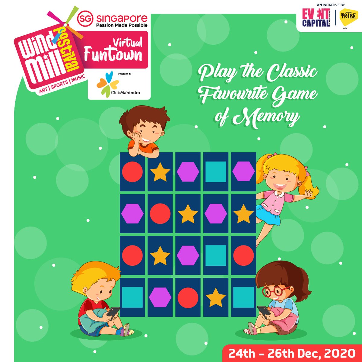 Ready for some fun Mental Challenge? Play the virtual Memory Games at the WindMill Festival Virtual Funtown- Christmas Edition. Register Now. virtualfuntown.live @Event_Capital #windmillfest #letswindmill #windmillchristmas #windmill2020 #kidsfestival #christmas