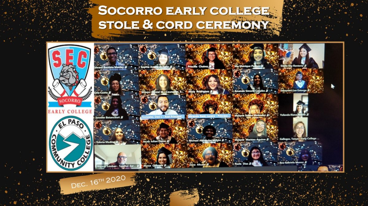 Desigo13's tweet photo. Tonight we honored our Socorro Early College Students by having their family members cord &amp; stole their graduate to signify their journey &amp; their future endeavors. We are very proud and can't wait to see you graduate, Saturday, December 19th!  #TeamSISD #EPCC #Ganas https://t.co/cvjB0WdnRy
