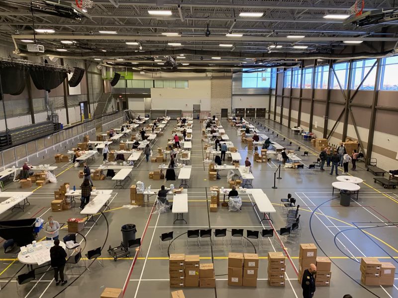 Thank you to the hard working Covid Care Teams as they prepare packages to be handed out to the 11 communities who are dealing with a high spread of COVID-19 in Calgary and Edmonton. We are protecting Albertans today and building a strong Alberta for tomorrow. #BecauseYouMatter