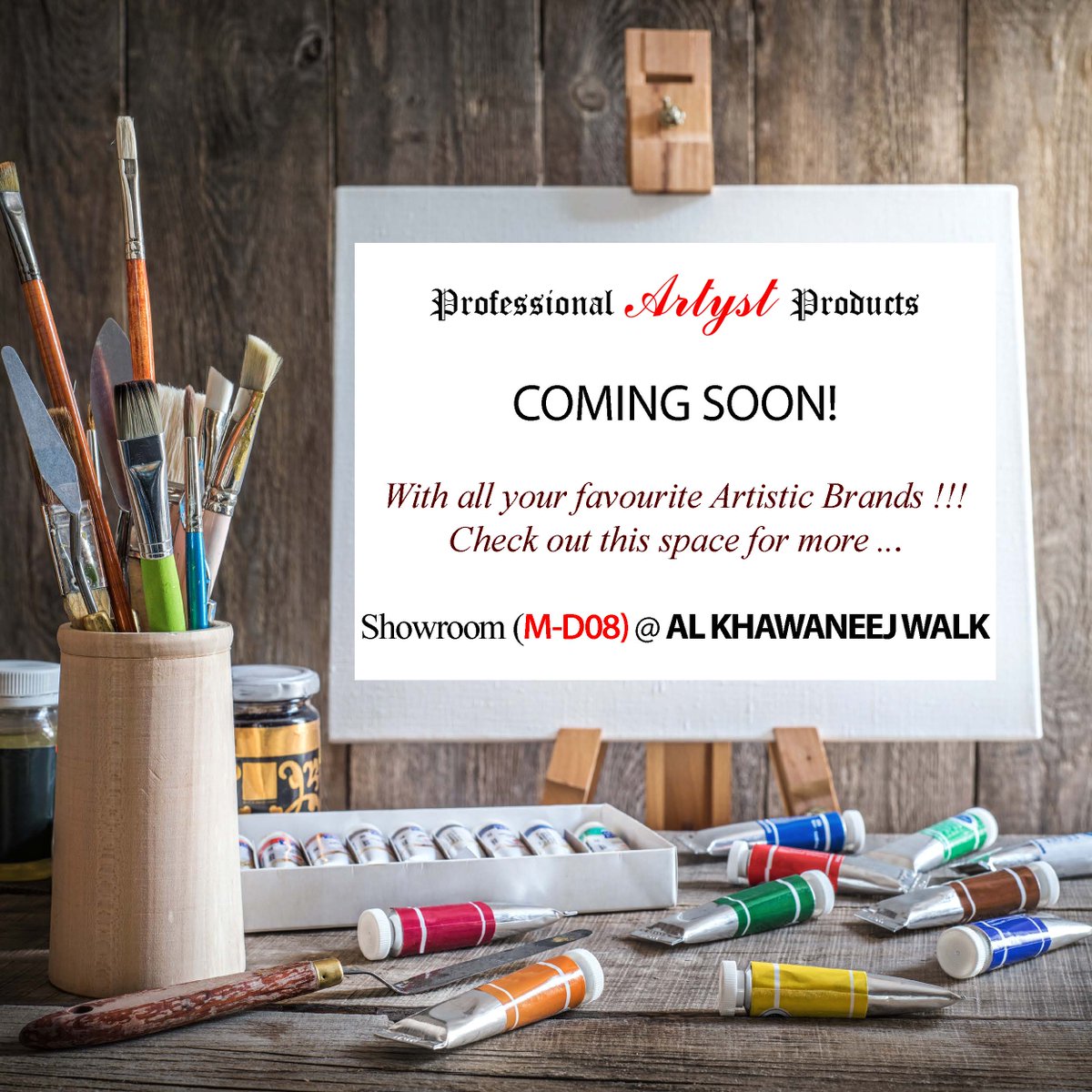 alhathbooruae's tweet photo. Professional ARTYST Products - Coming Soon. All your Favorite artistic brands at one place at Al Khawaneej Walk. Stay Tuned https://t.co/2D3ciLVwVy
