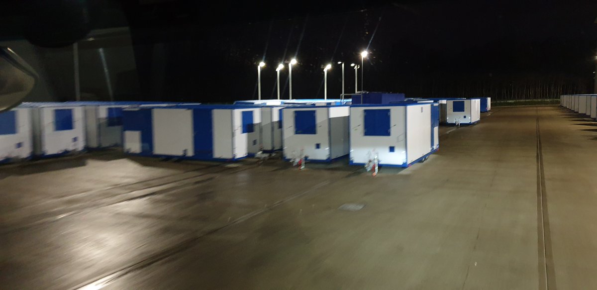 BBGRichie's tweet photo. Coming soon to a school, shopping centre car park or sports stadium. Possible mobile vaccination centres being kitted out. These photo's were sent to The Richie Allen Show by a listener who was delivering to a massive facility in Corby. Please share widely. See you at 5 PM. https://t.co/NOaOcCzXAF