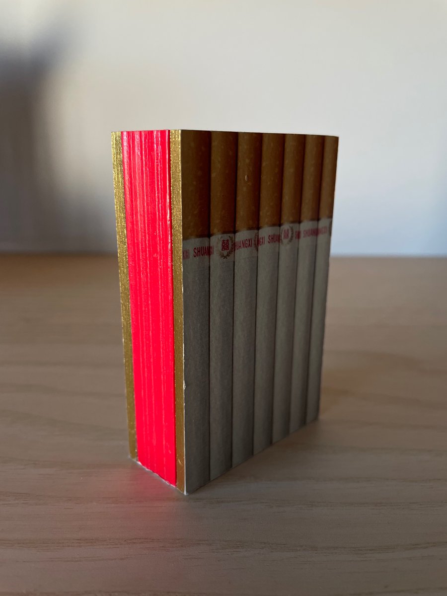 16. The attention to details in how it is designed as a pack of cigarettes itself is insane. The book has one image per centerfold and is probably one of the clearest examples of photobook form supporting the concept.And a photo of a smoking baby I can’t forget.