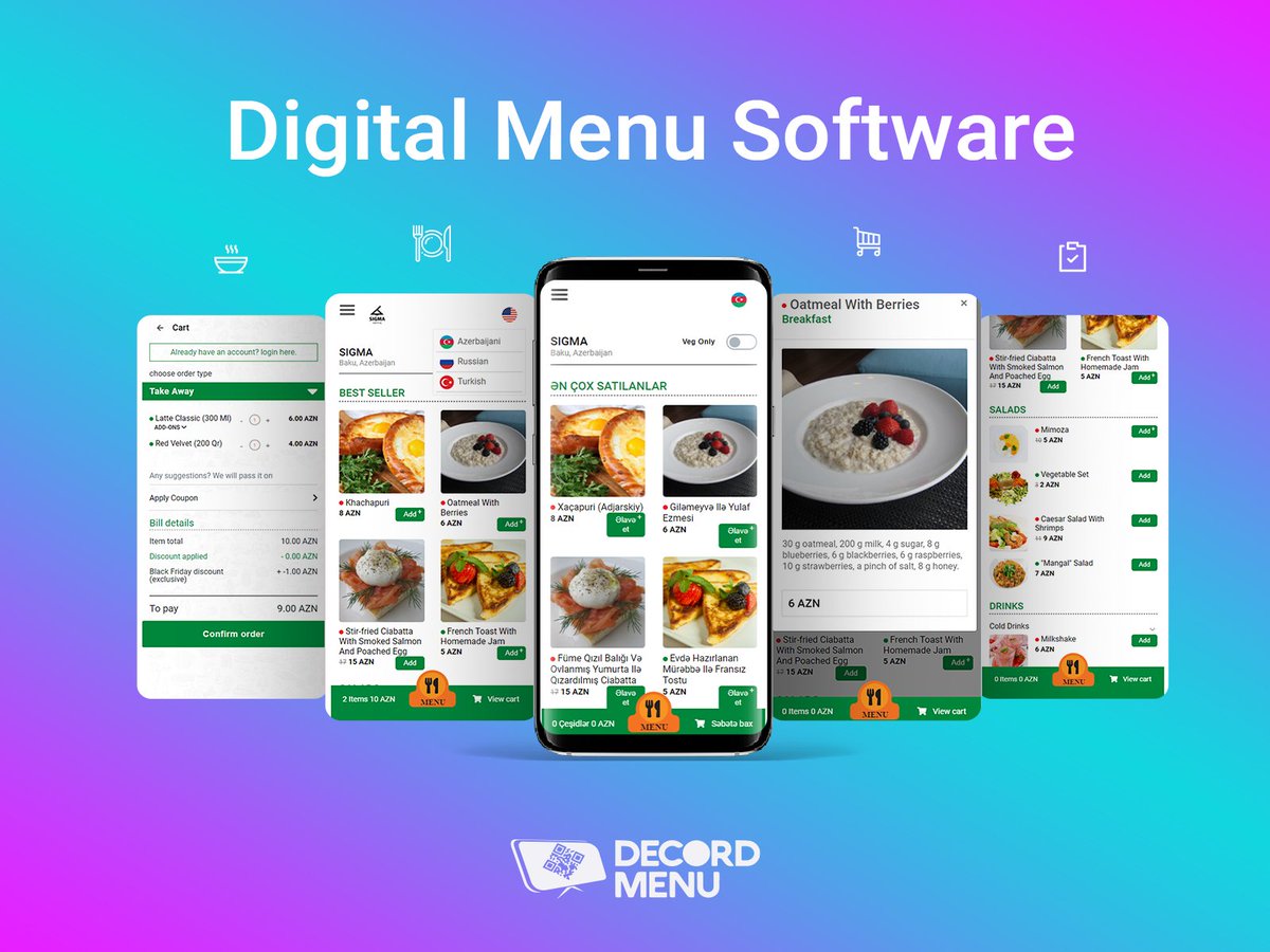 DecordTech's tweet image. Add value to your restaurant!

Offer digital menu to your customers and keep them engaged during ordering process. Check out Decord Menu&apos;s contactless menu solution now!

decordmenu.com

#digitalmenu
#contactlessmenu
#restaurant